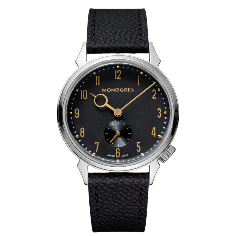 RESTA 自動巻き スモールセコンド ブラック文字盤 ブラックレザーベルト 001-BK-BK