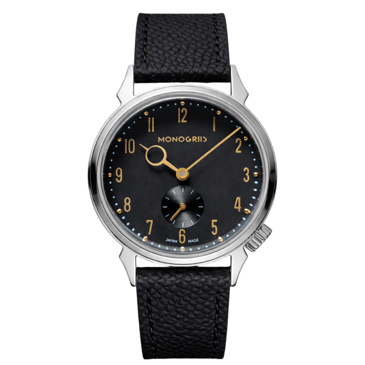 RESTA 自動巻き スモールセコンド ブラック文字盤 ブラックレザーベルト 001-BK-BK