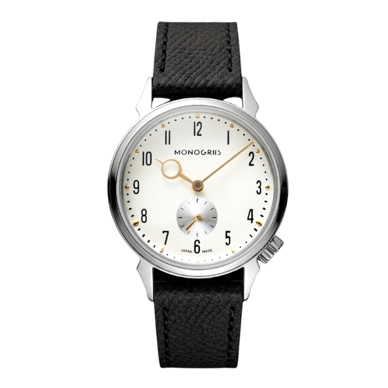 【Makuakeにて先行予約販売中｜早割実施中】RESTA R50-001 自動巻きスモールセコンド – 36mm アイボリー文字盤 GOLD針 ハイドームサファイアガラス
